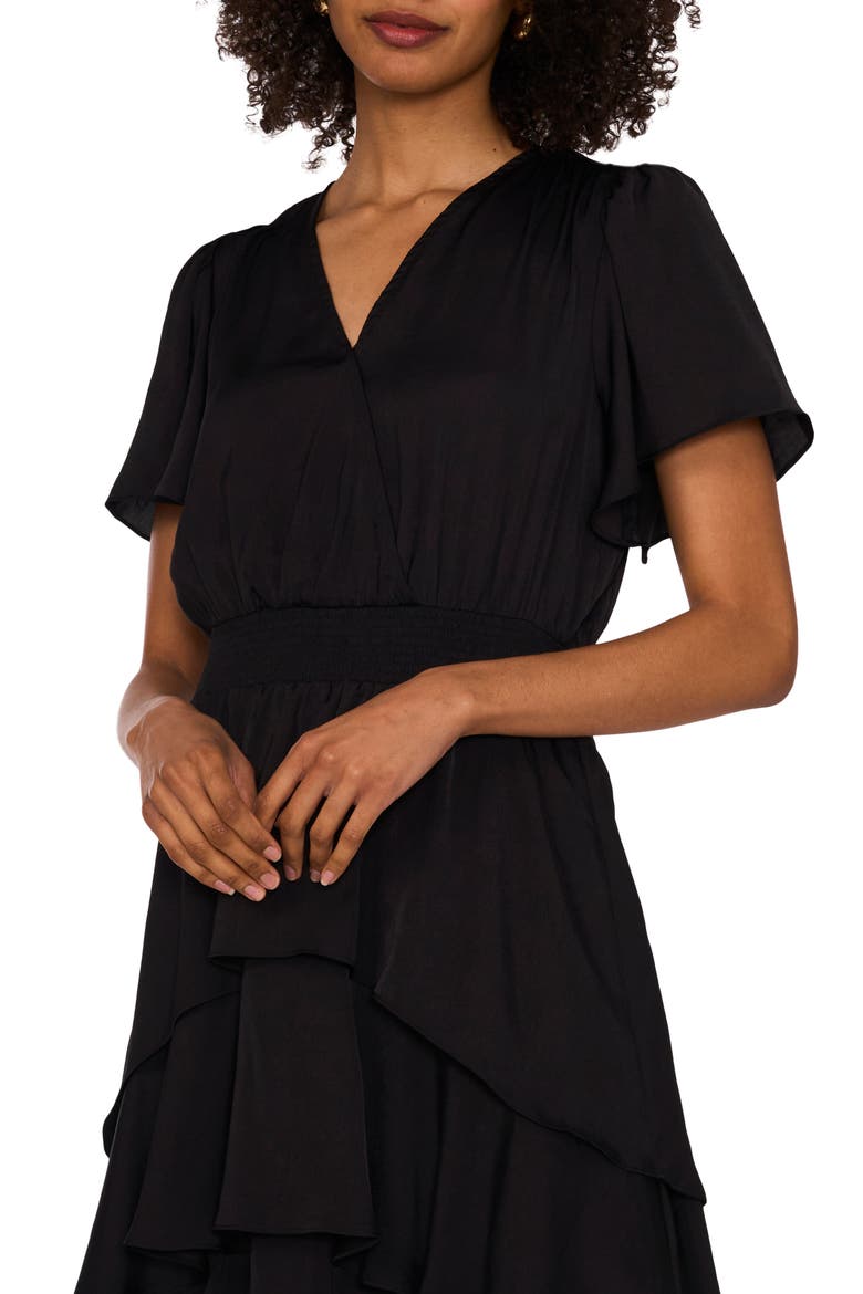 Flutter Sleeve Tiered Dress