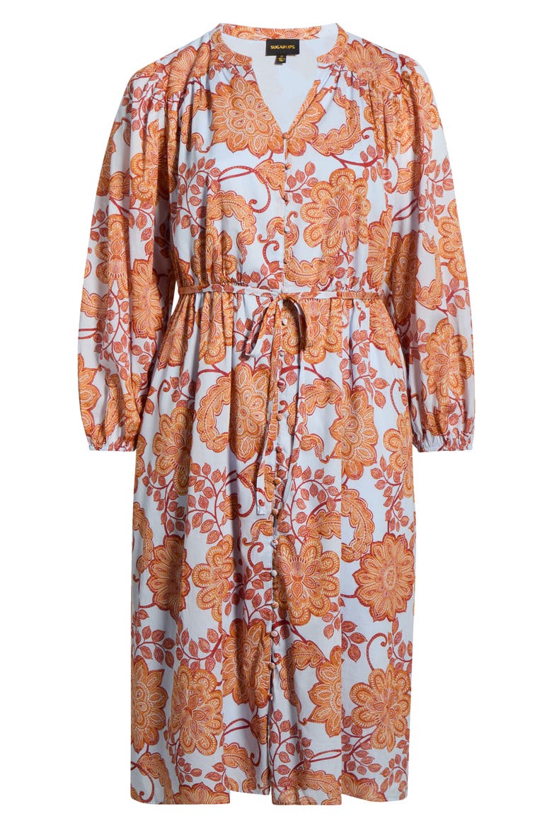 Siany Floral Ameni Long Sleeve Midi Shirtdress