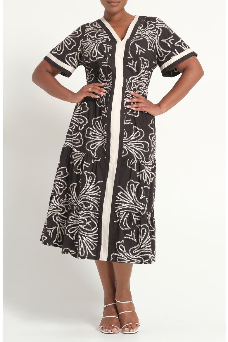 Lune Print Midi Dress