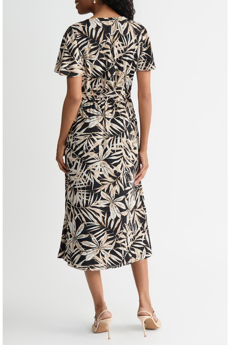 Print Flutter Sleeve Midi Dress