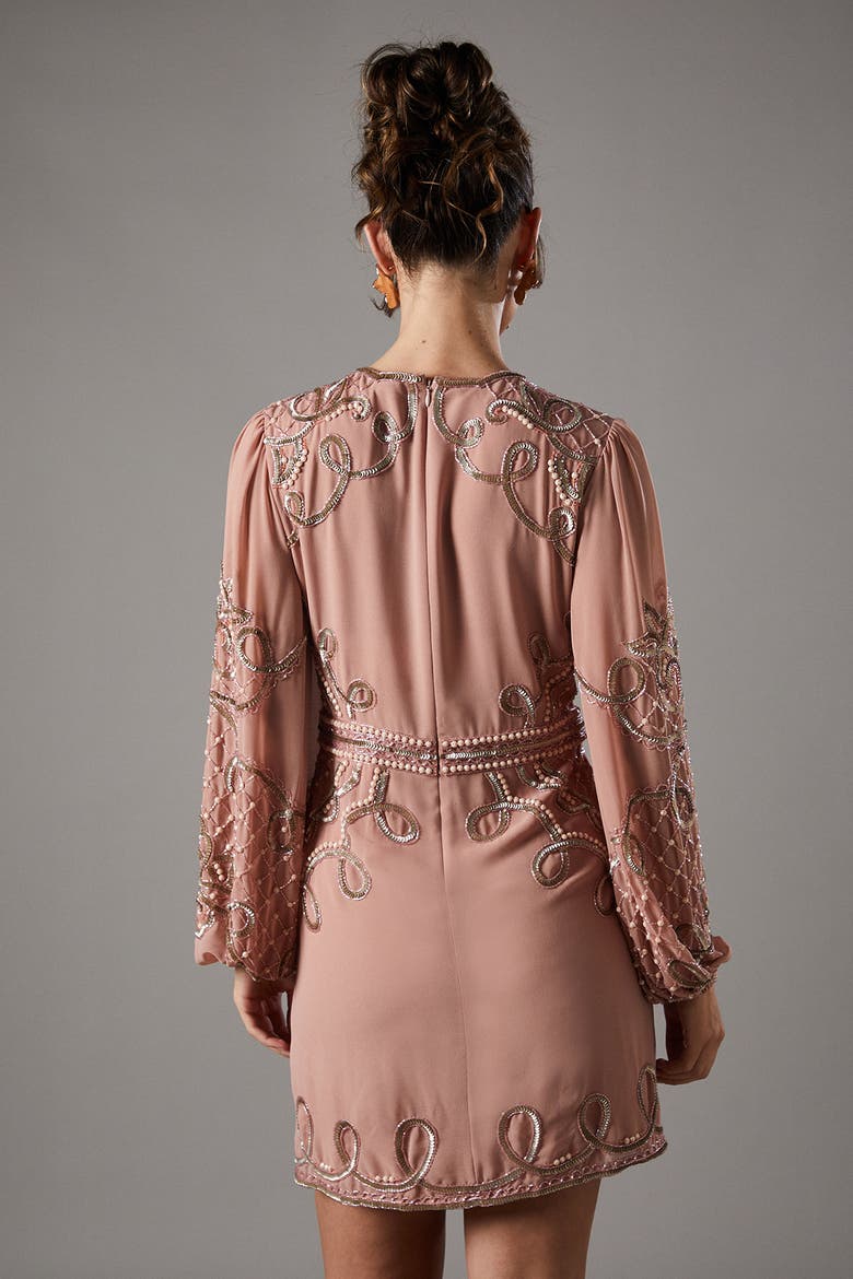 Muse Chiffon Embellished Mini Dress