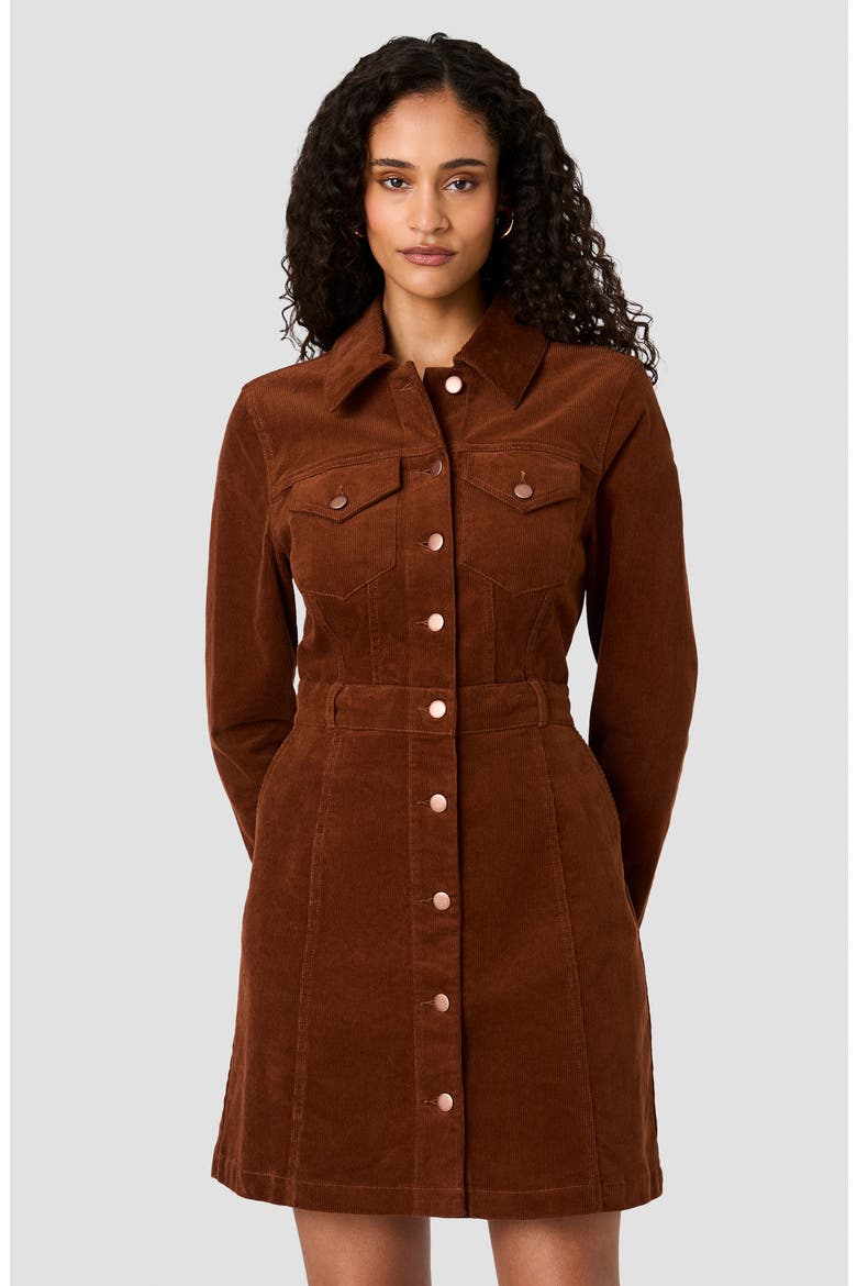 Casey Long Sleeve Corduroy Mini Shirtdress
