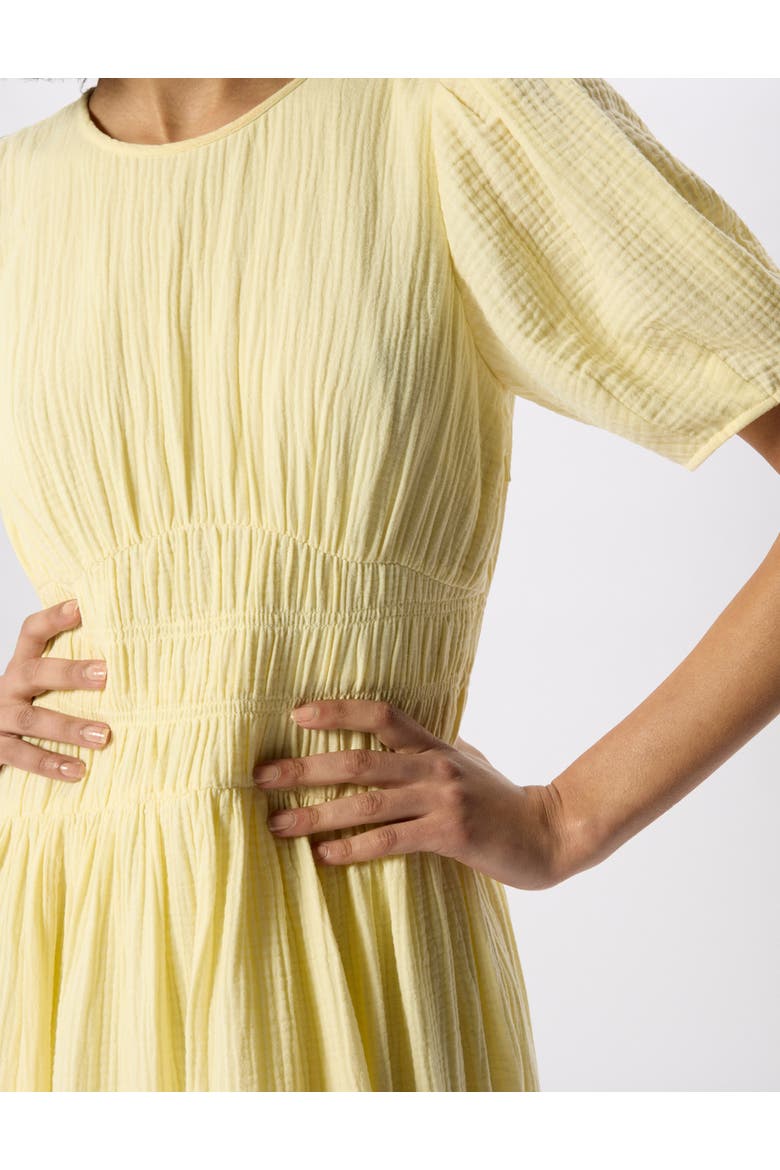 Gathered Textured Midi Dress