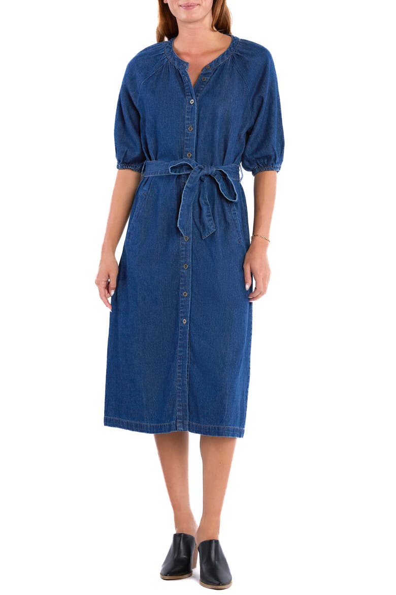 Sidney Belted Denim Midi Shirtdress