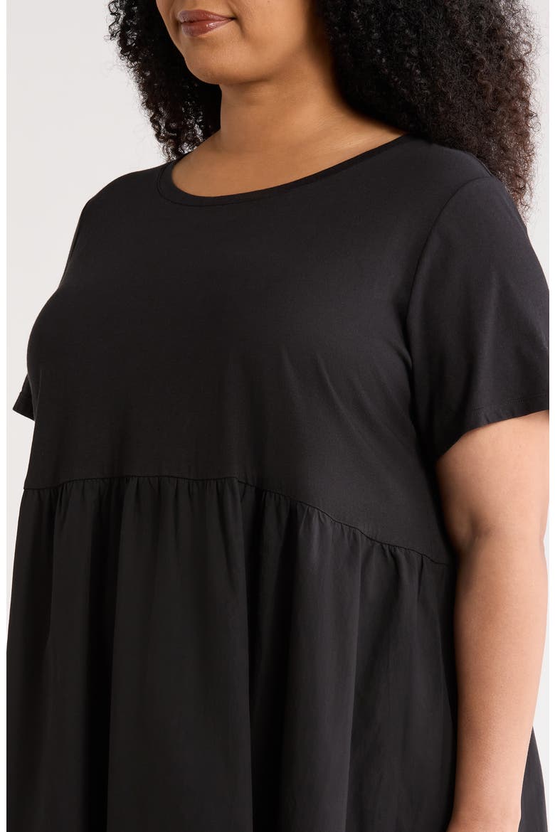 Mixed Media Organic Cotton Midi Dress
