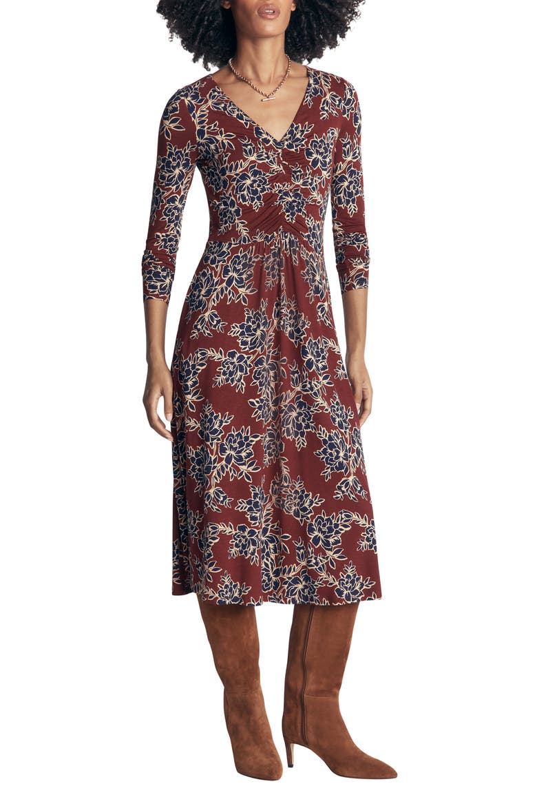 Jasmine Ruched Jersey Midi Dress