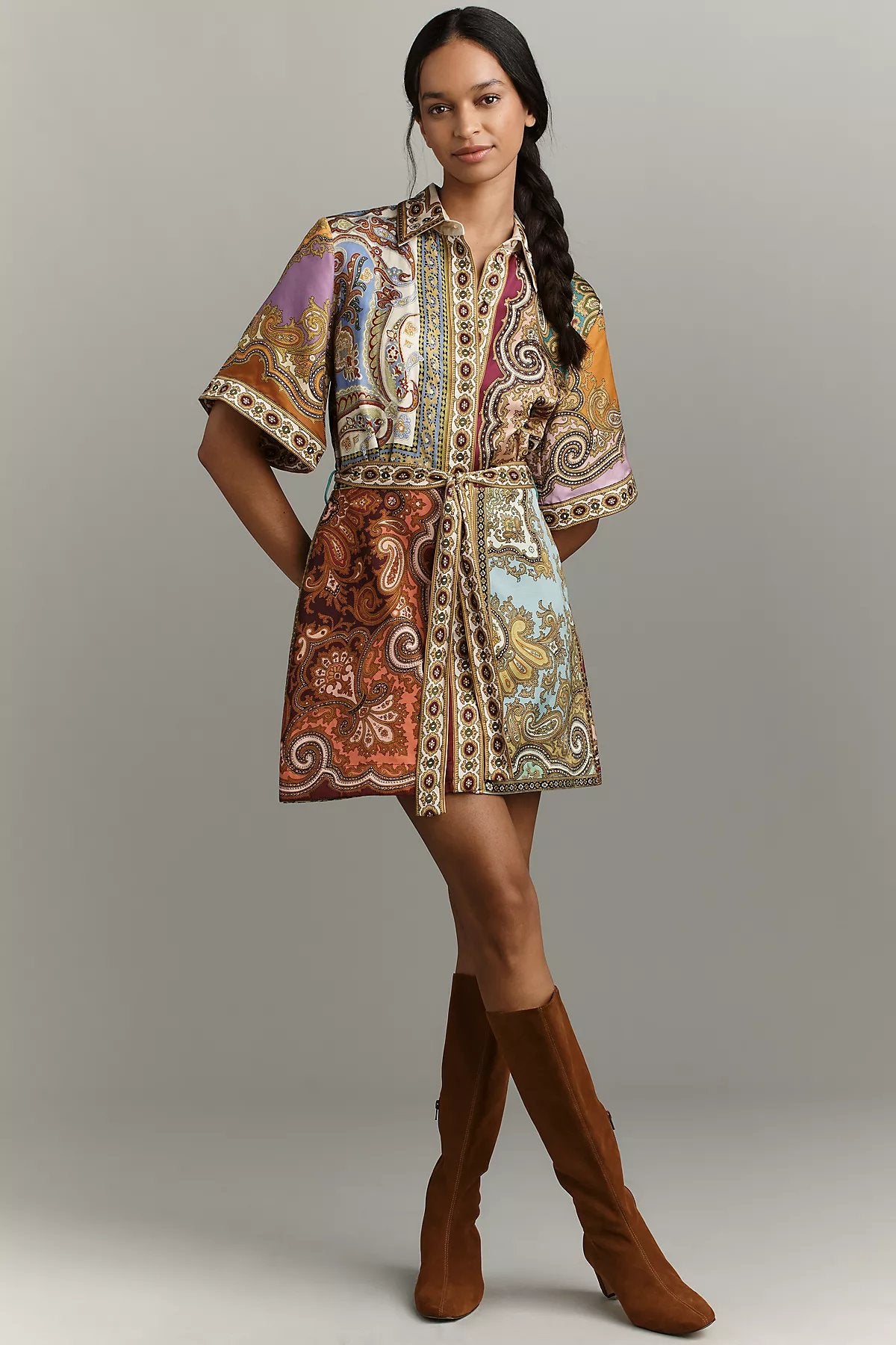 ALÉMAIS Clemenza Spliced Mini Dress - Image 1