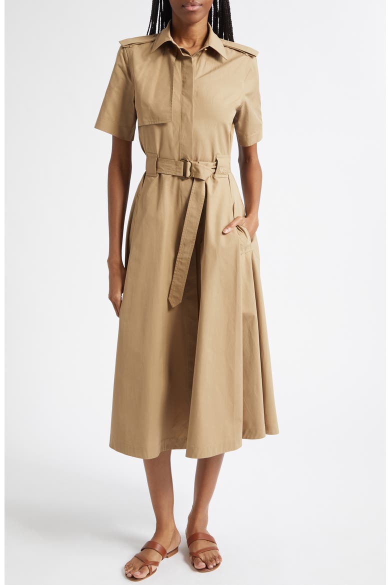 Tanya Belted Cotton Poplin Midi Shirtdress