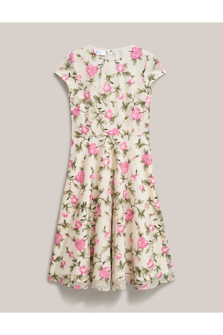 Tia Embroidered Floral Midi Dress