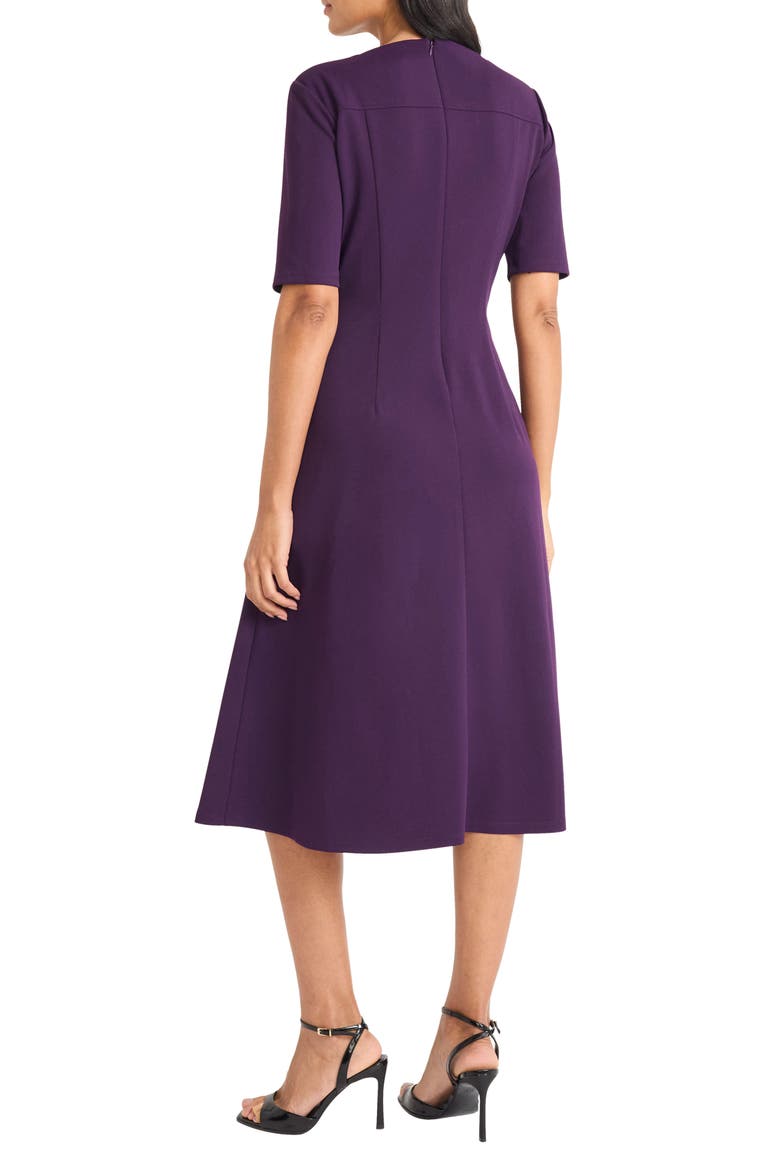 Double Pleat A-Line Midi Dress