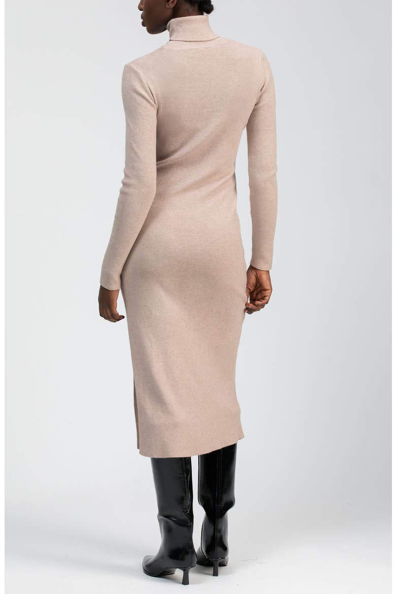 Penelope Long Sleeve Rib Maternity Midi Sweater Dress