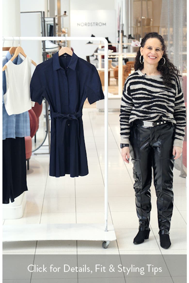 Belted Linen Blend Shirtdress