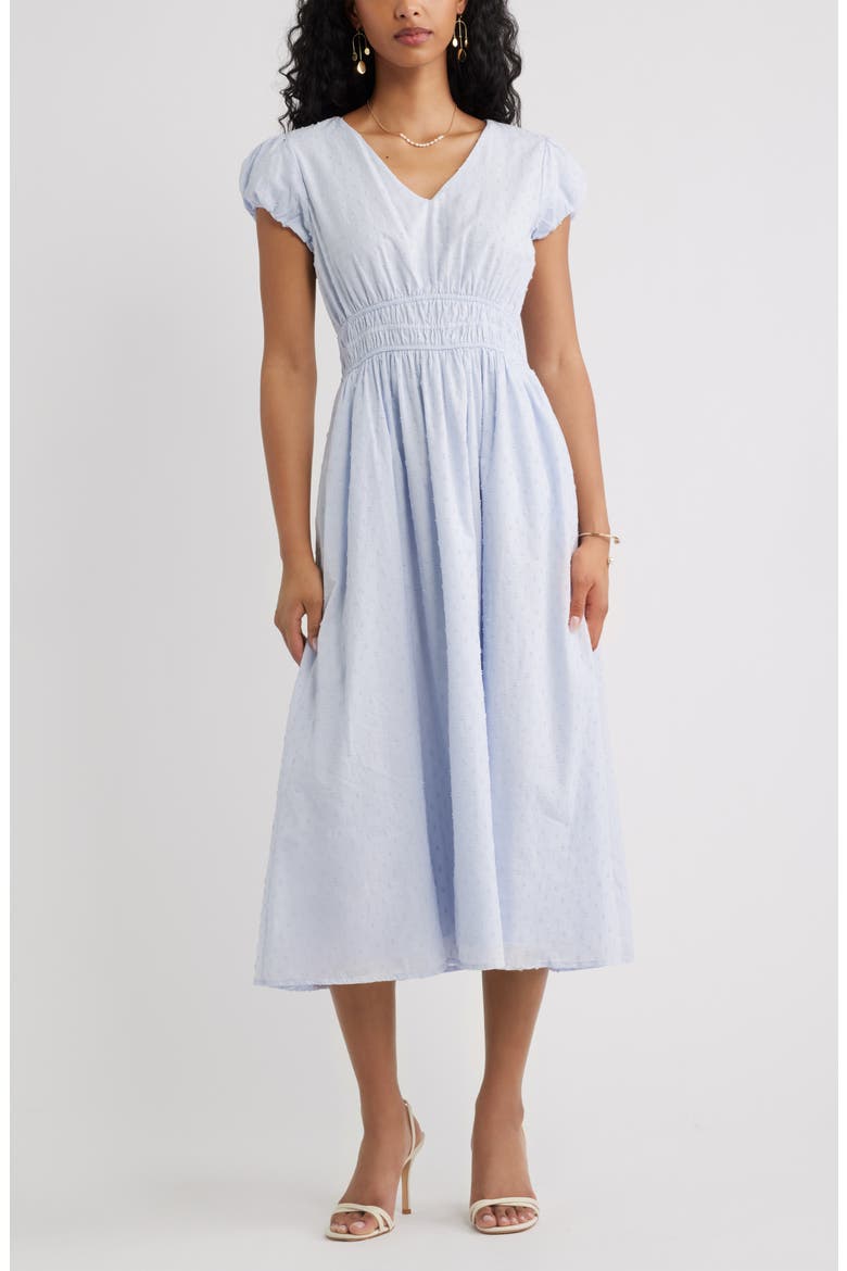 Puff Sleeve Midi Dress