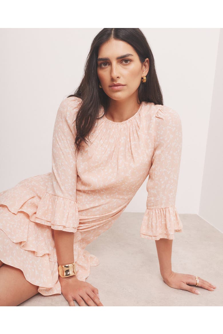 Floral Print Ruffle Mini Dress
