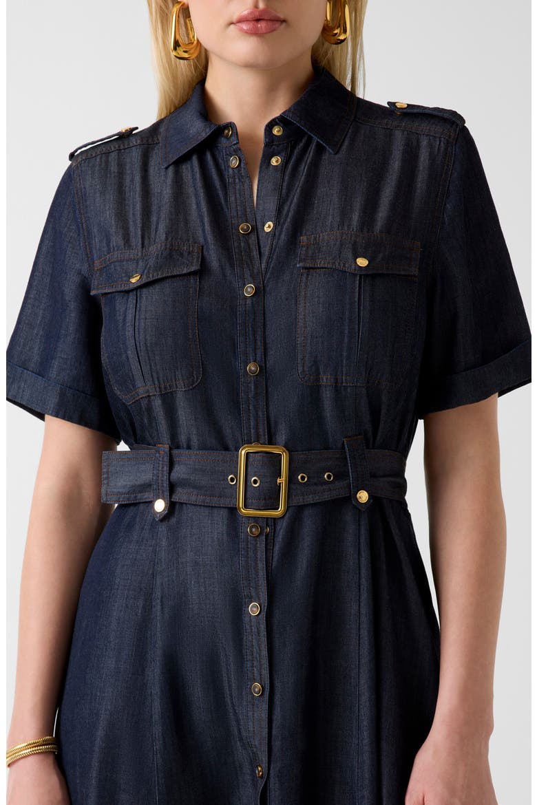 Katie Belted Denim Maxi Dress