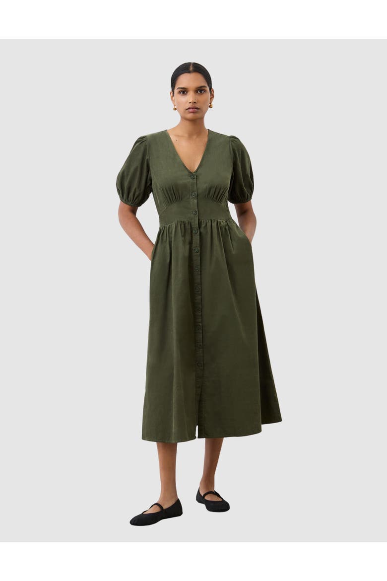 Arlow Short Sleeve Corduroy Midi Dress