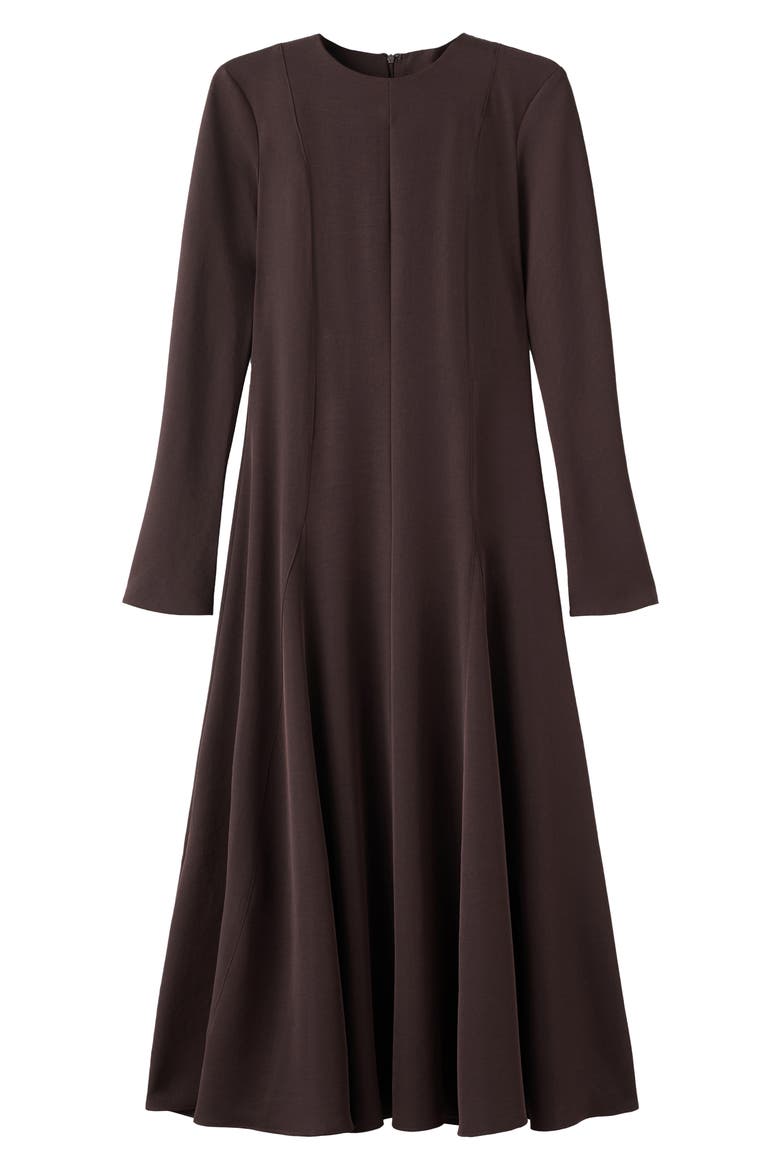 Godet Long Sleeve Maxi Dress