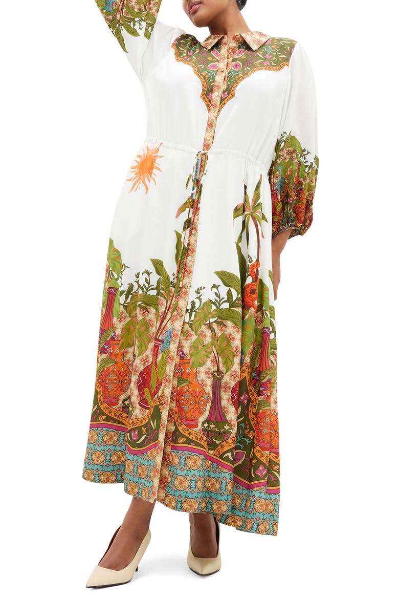 Print Long Sleeve Maxi Dress