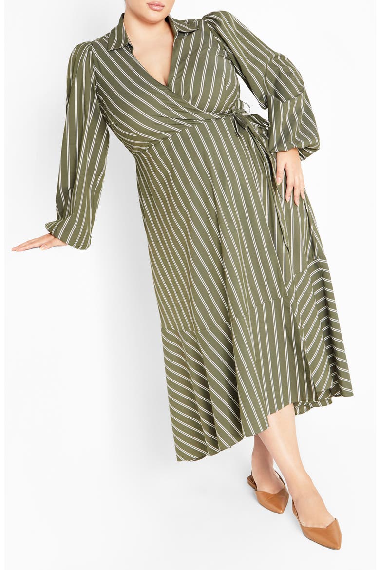 Brynn Stripe Long Sleeve Cotton Blend Dress