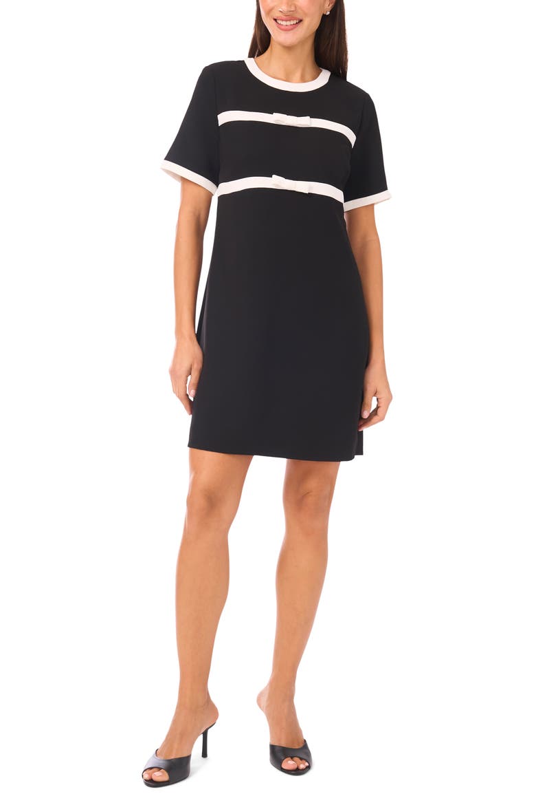 Bow Stripe Shift Dress