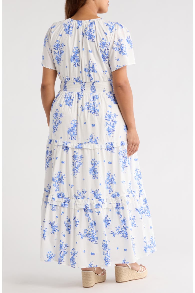 Bestia Floral Palmer Tiered Cotton Maxi Dress