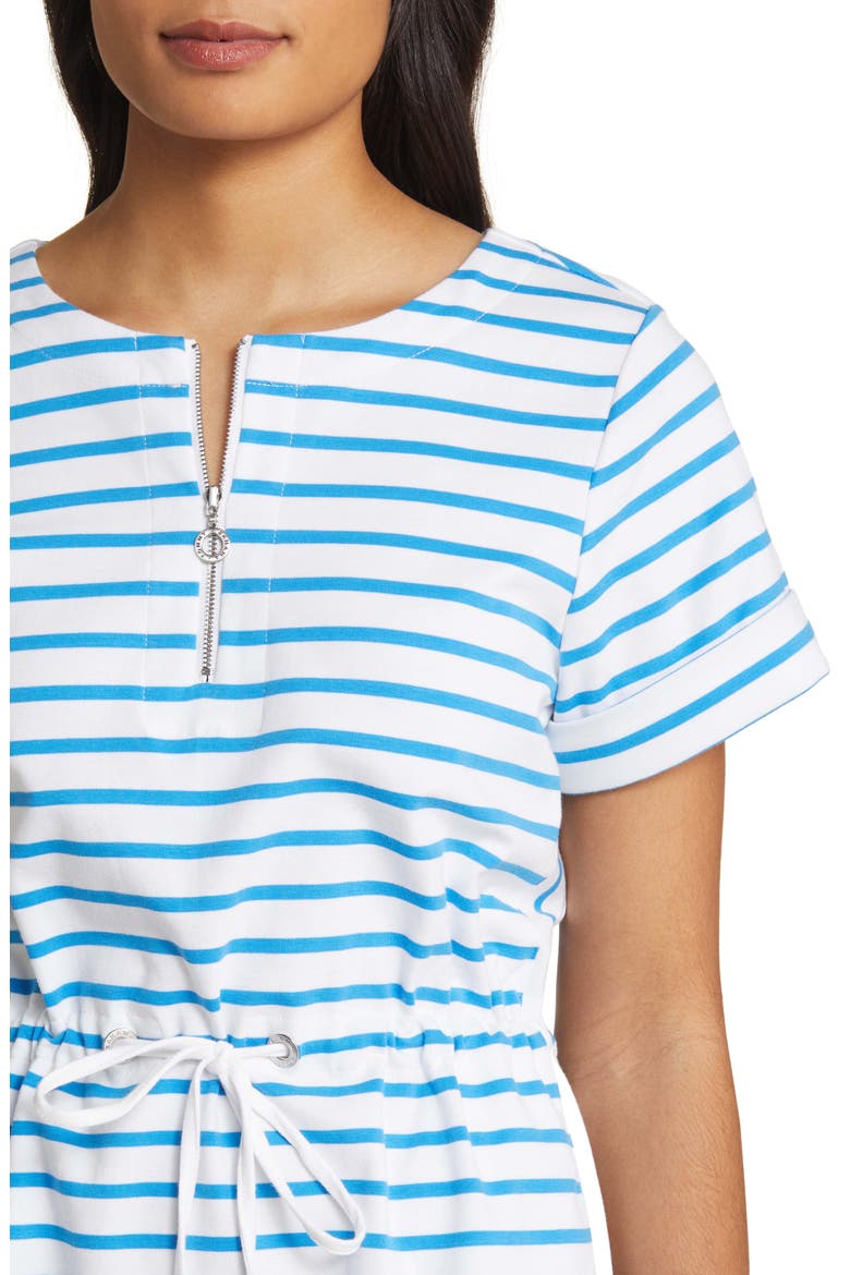 Jovanna Stripe Half Zip Dress