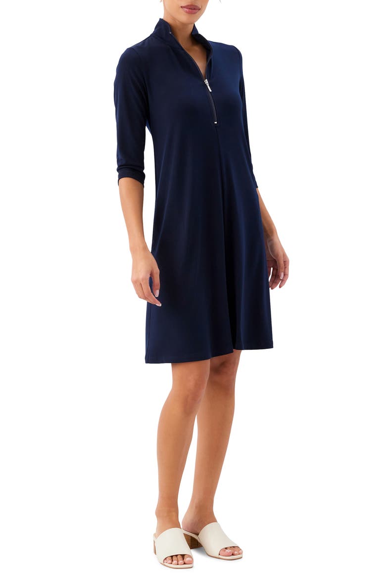 Half Zip Travel Jersey Dress