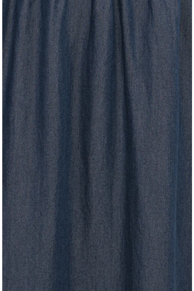 Steele Puff Sleeve Tiered Chambray Midi Dress