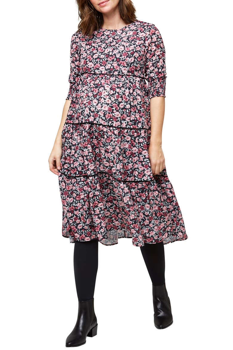 Aurora Floral Crepe Maternity Dress
