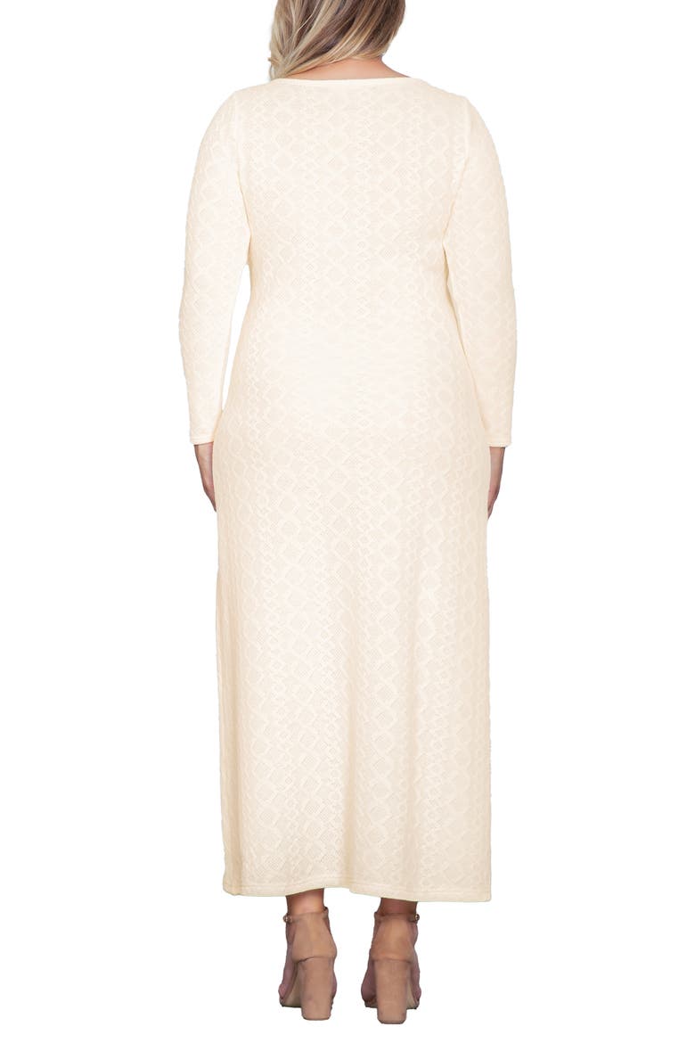 Geo Jacquard Long Sleeve Maxi Dress