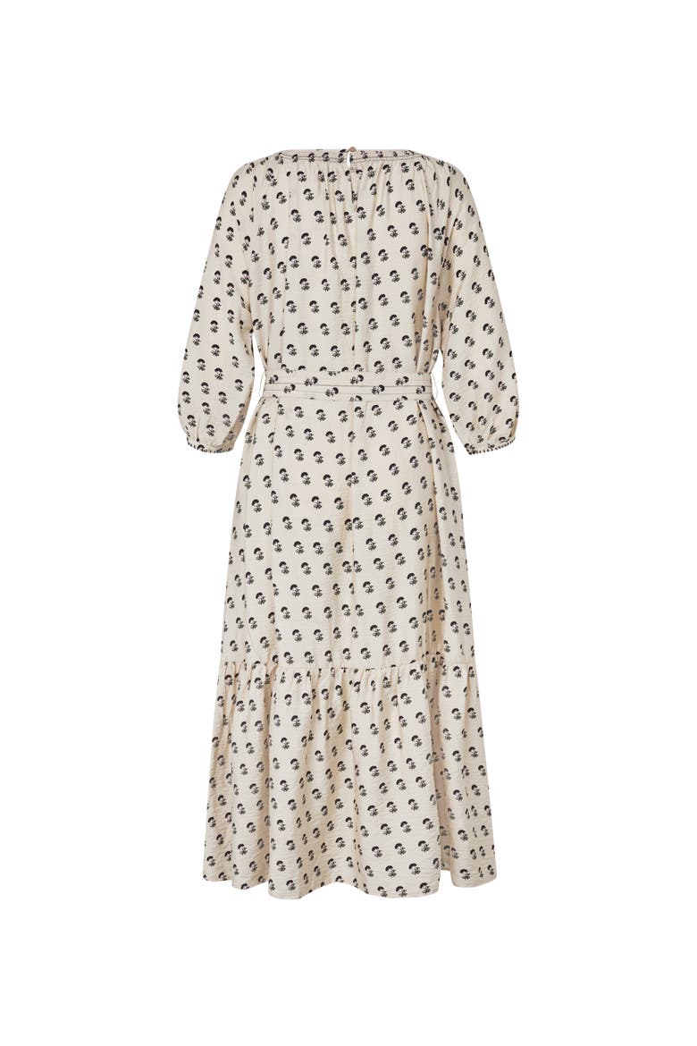 Gathered Neck Midi Dress