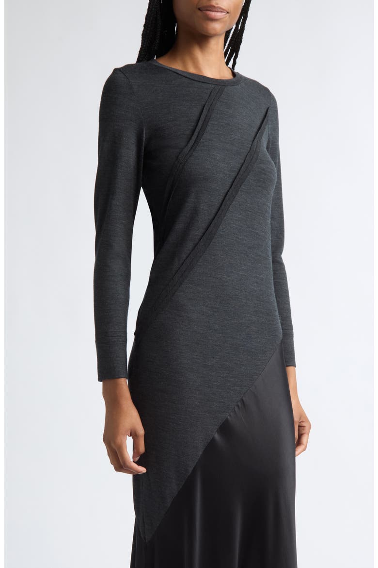 Agathe Long Sleeve Wool & Silk Maxi Dress
