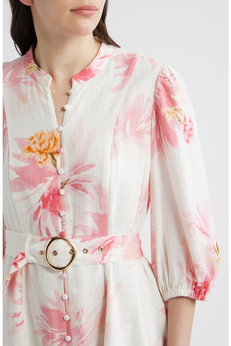 Floral Print Belted Dress