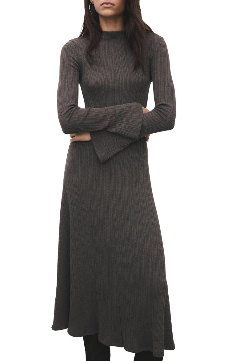 Long Sleeve Rib Midi Dress