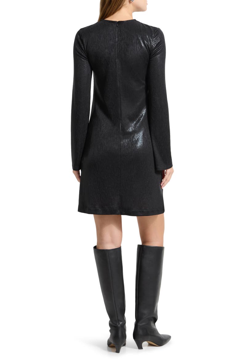 Adya Metallic Long Sleeve Minidress