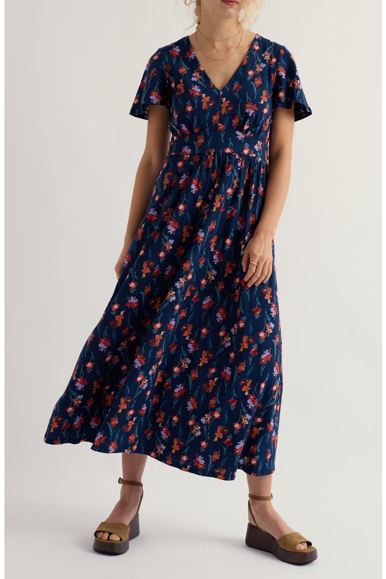 Chateaux Floral Organic Cotton Midi Dress