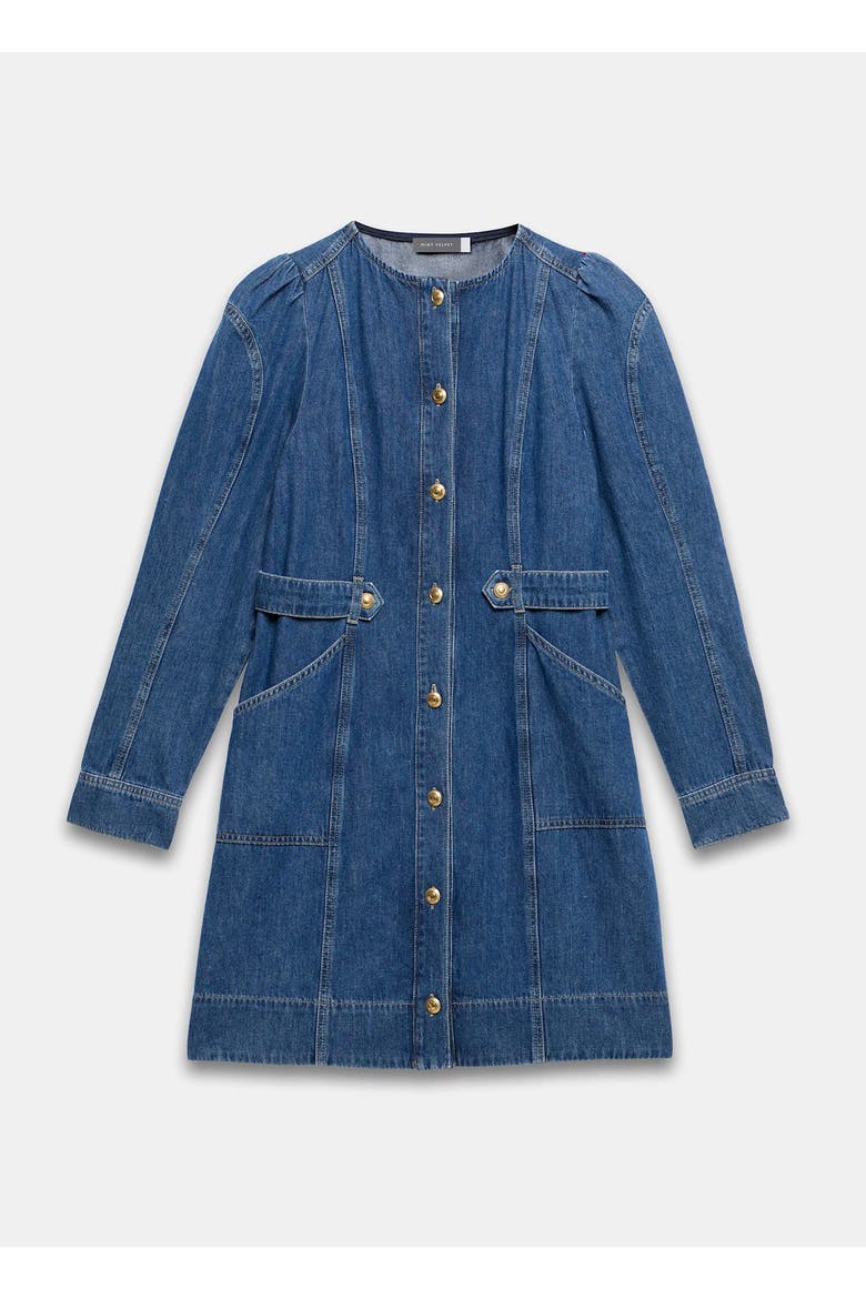 Denim Puff Sleeve Mini Dress
