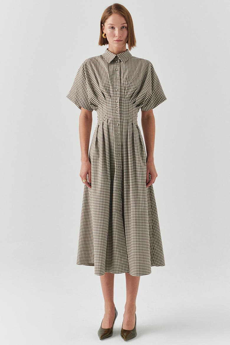Jream Shirt Collar Midi Dress