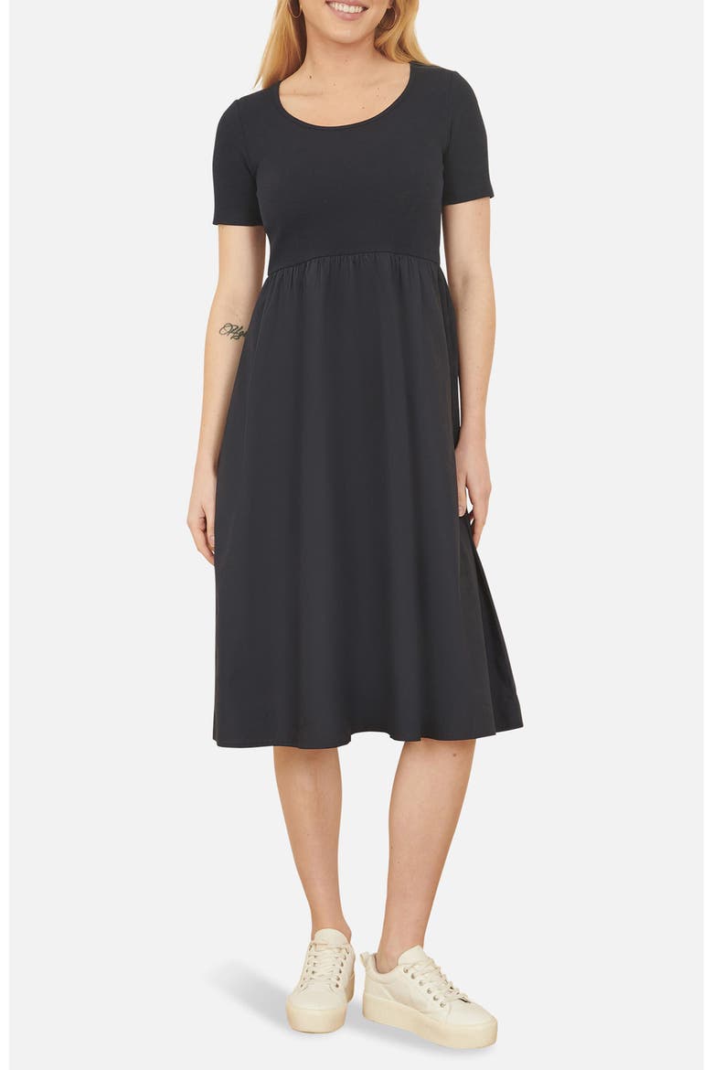 Jersey Top And Cotton Midi Dress