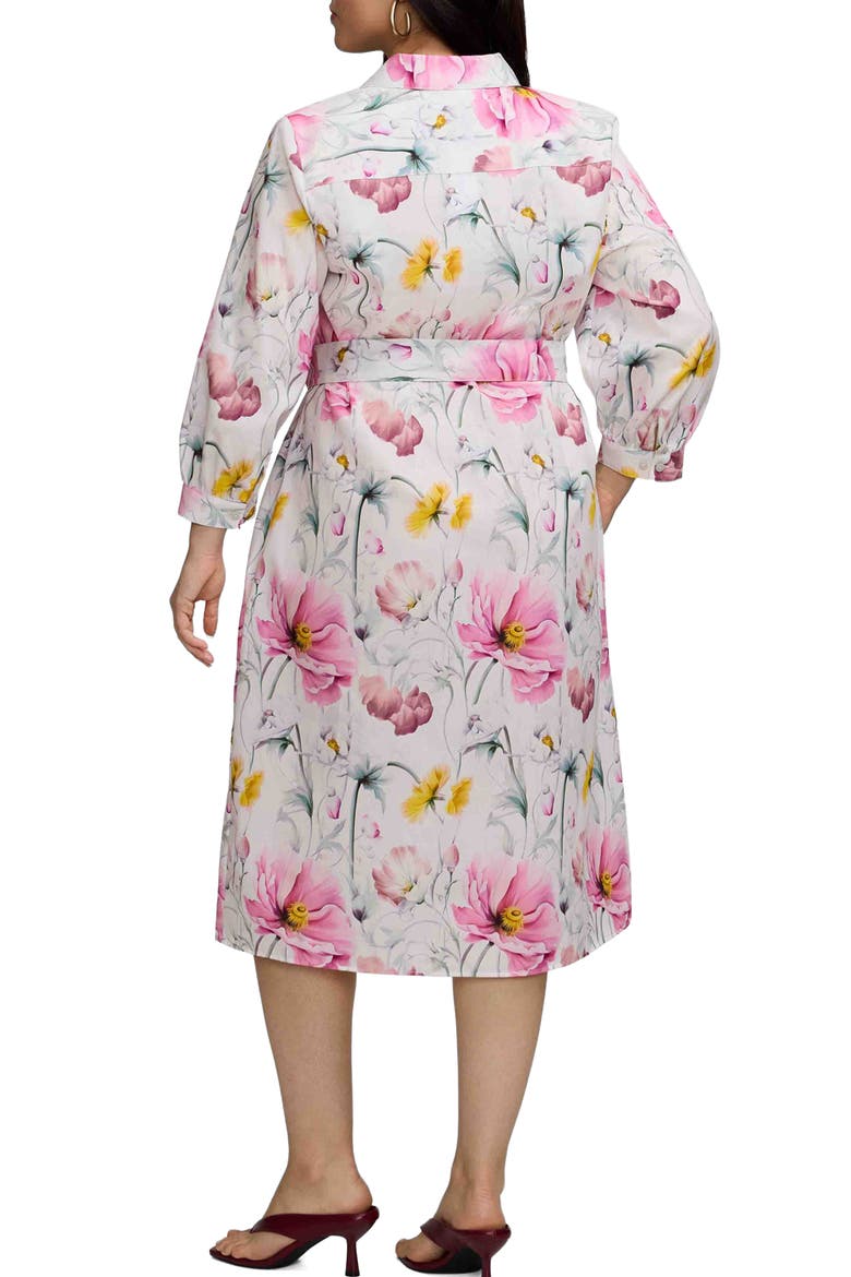 Esther Floral Belted Cotton Shirtdress