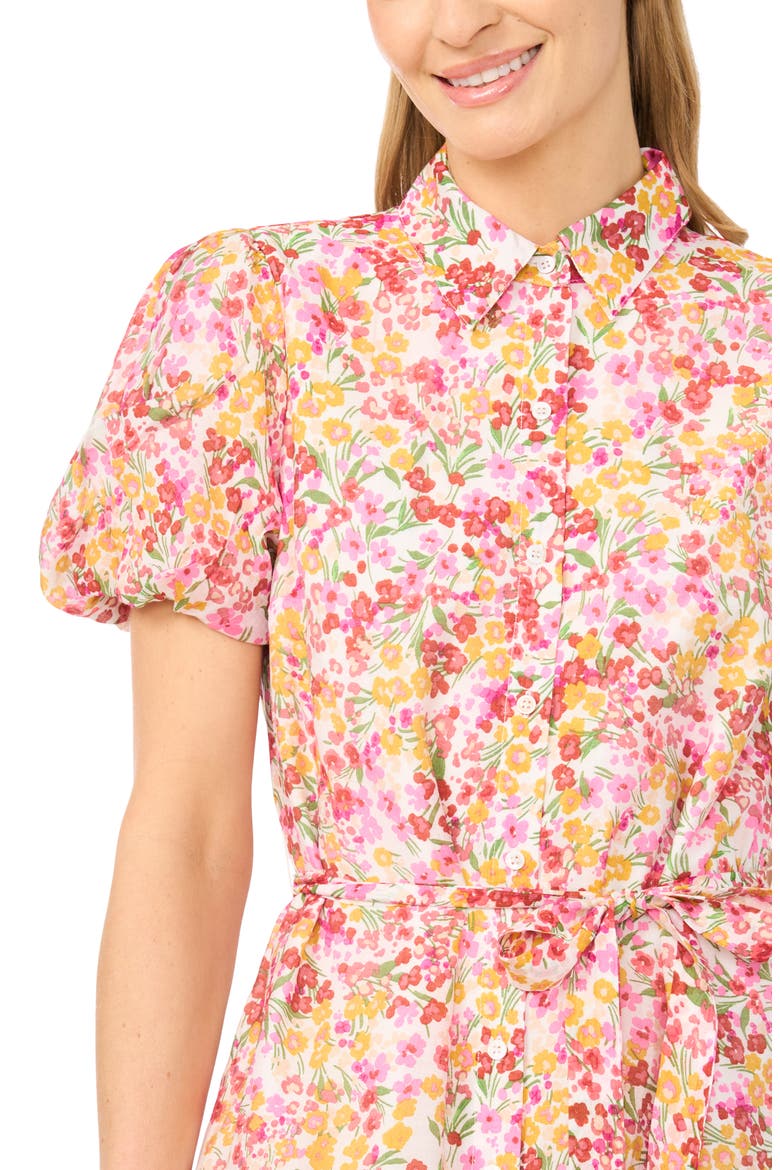 Floral Print Tie Waist Minidress