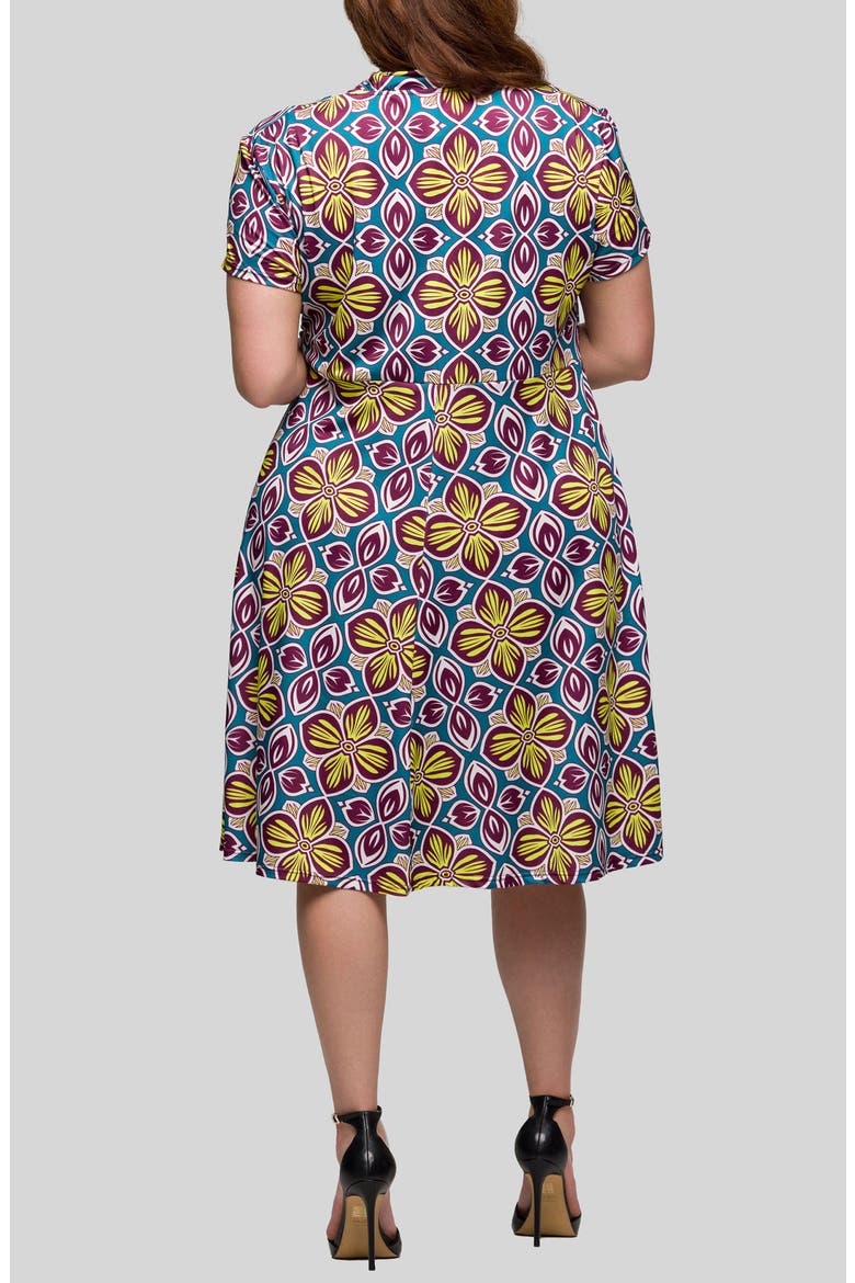 Floral Wrap Front Knit Midi Dress