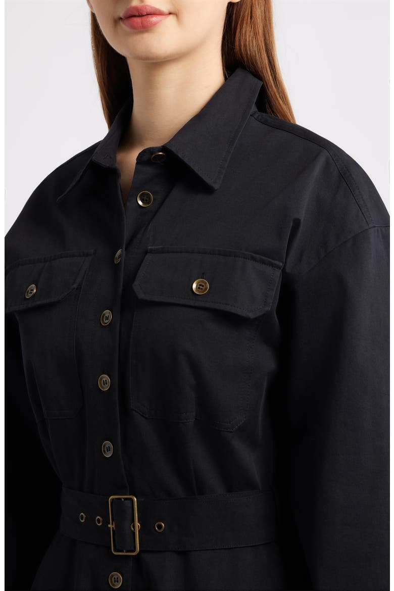 Belted Long Sleeve Shirtdress