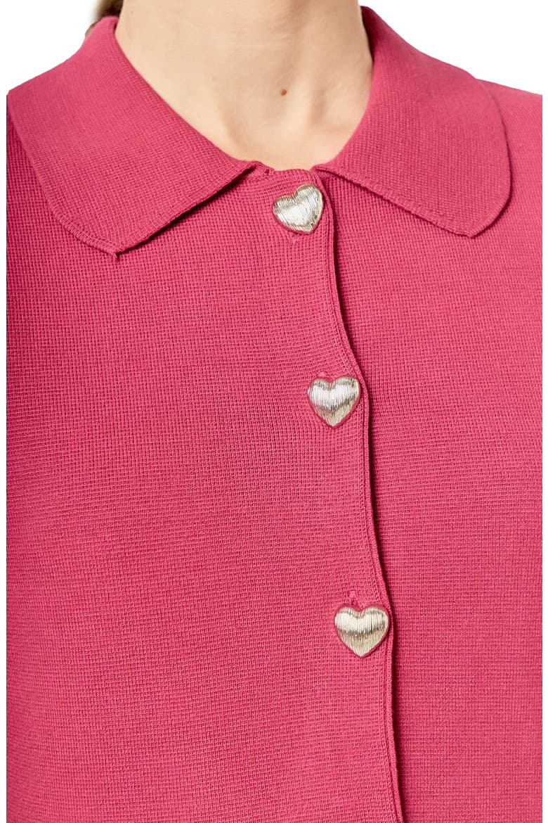 Heart Button Knit Minidress