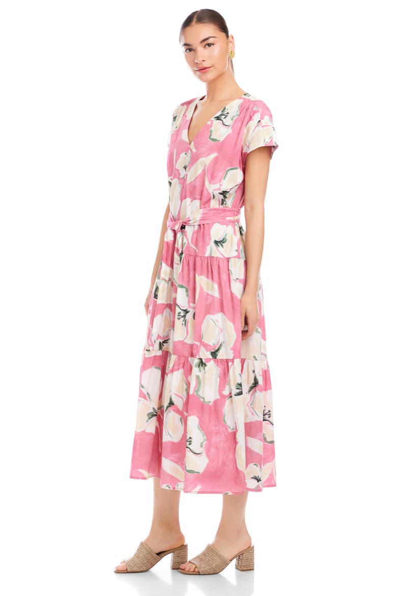 Kristine Floral Tiered Cotton Midi Dress