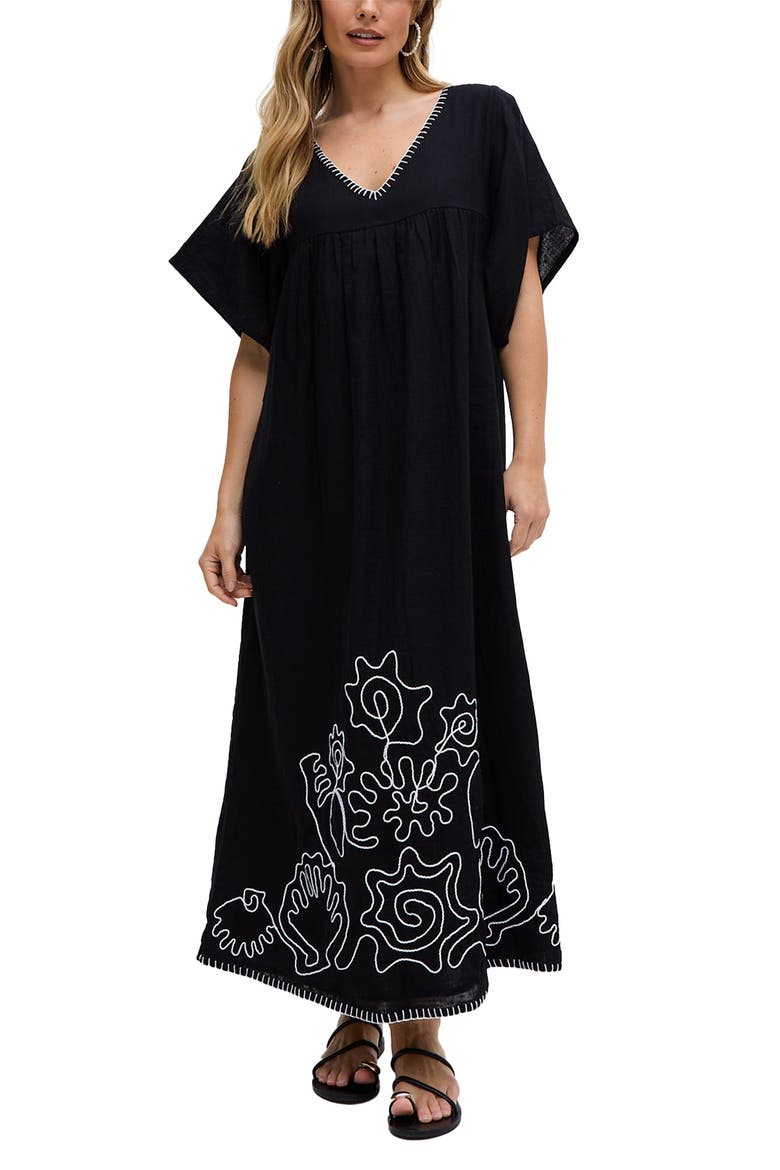 Candy Tabard Embroidered Hem Midi Dress