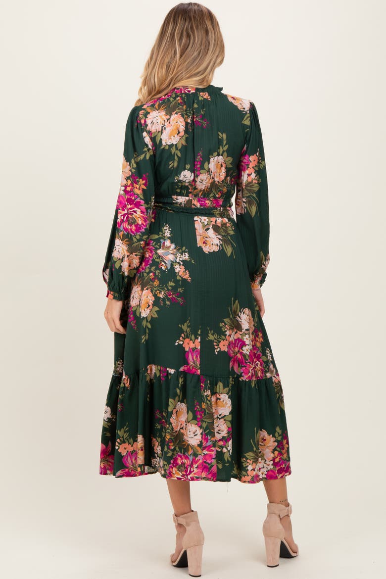 Floral Long Sleeve Midi Dress