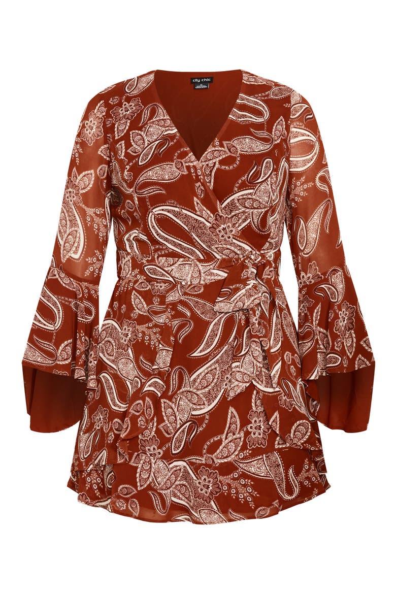 Dream Paisley Faux Wrap Minidress