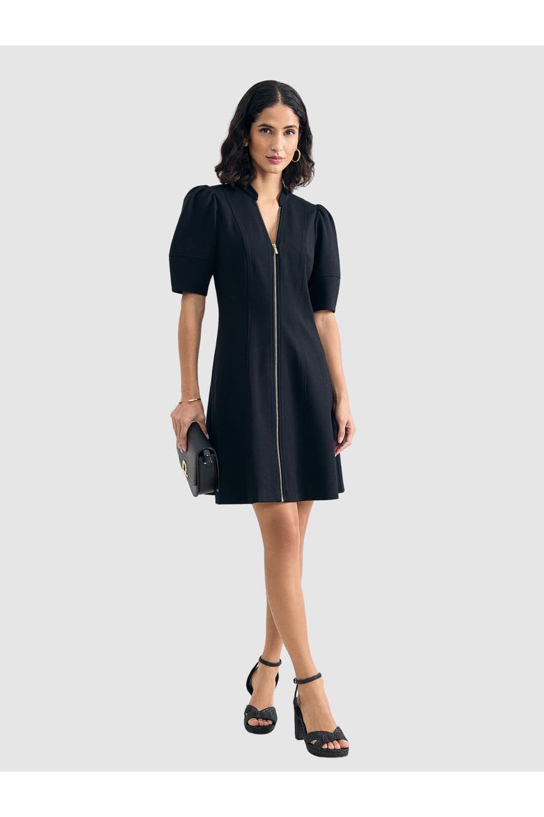 Alima Ponte Zip A-Line Dress