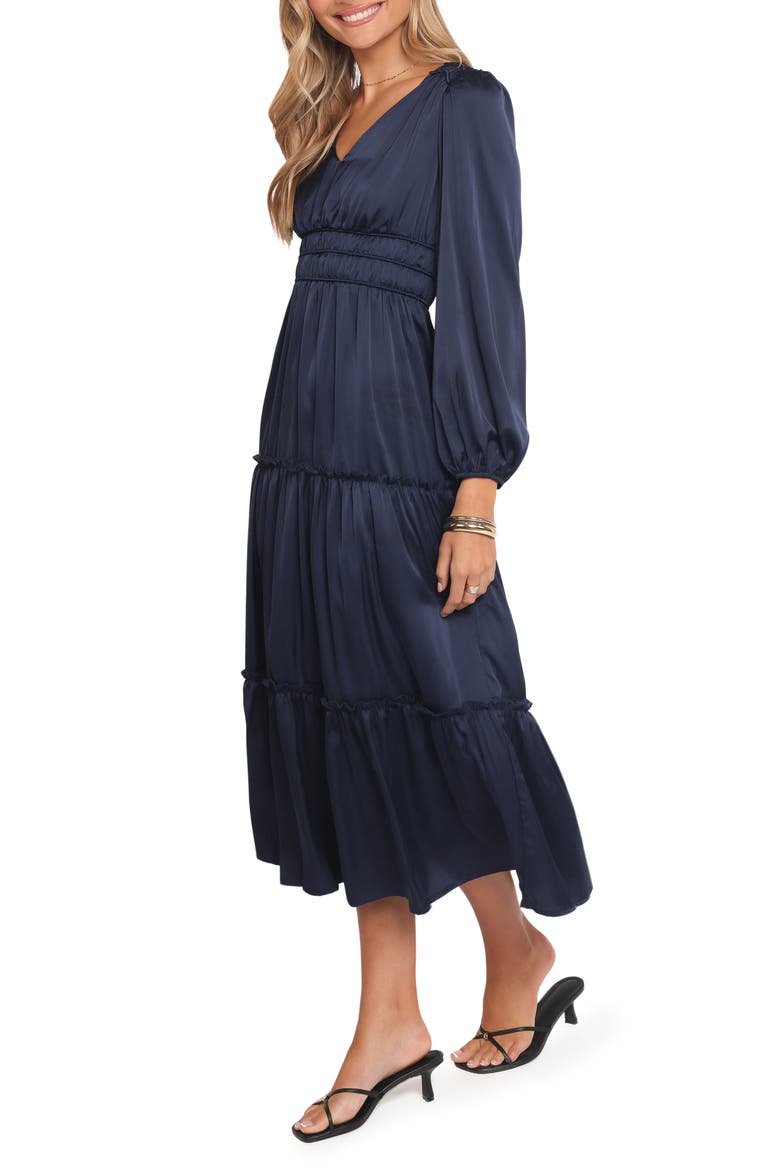 Rowen Long Sleeve Satin Midi Dress